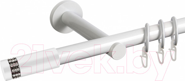 Изображение товара Карниз для штор АС ФОРОС Dance D19Г + наконечники Диос (1.6м, белый)