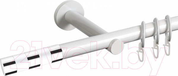 Изображение товара Карниз для штор АС ФОРОС Dance D19Г + наконечники Валес хром (2м, белый)