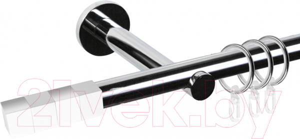 Изображение товара Карниз для штор АС ФОРОС Dance D19Г + наконечники Магнум белый (2м, хром)