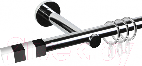 Изображение товара Карниз для штор АС ФОРОС Dance D19Г + наконечники Магнум черный (2м, хром)
