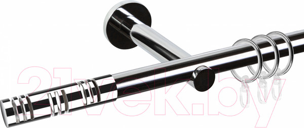 Изображение товара Карниз для штор АС ФОРОС Dance D19Г + наконечники Элис (2.4м, хром)