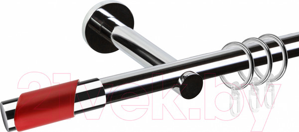 Изображение товара Карниз для штор АС ФОРОС Dance D19Г + наконечники Париж красный (3м, хром)