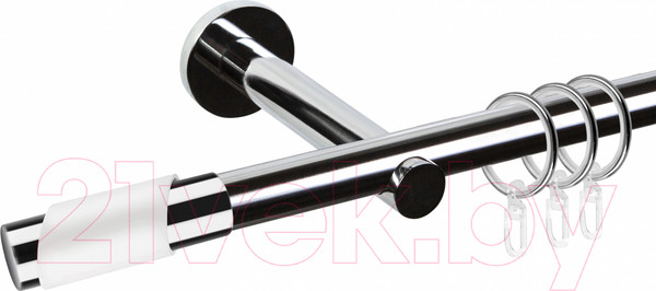 Изображение товара Карниз для штор АС ФОРОС Dance D19Г + наконечники Париж белый (3м, хром)