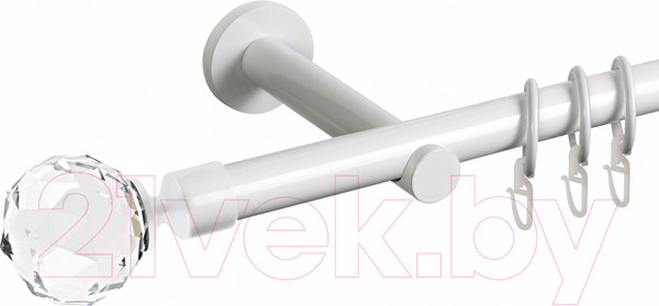 Изображение товара Карниз для штор АС ФОРОС Dance D19Г + наконечники Кристалл (2.4м, белый)