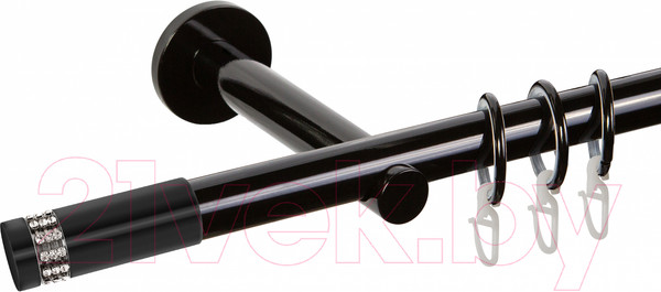 Изображение товара Карниз для штор АС ФОРОС Dance D19Г + наконечники Диос (2м, черный)