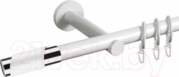 Изображение товара Карниз для штор АС ФОРОС Dance D19Г + наконечники Париж хром (3м, белый)