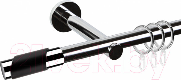 Изображение товара Карниз для штор АС ФОРОС Dance D19Г + наконечники Париж черный (1.6м, хром)