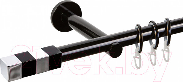 Изображение товара Карниз для штор АС ФОРОС Dance D19Г + наконечники Магнум хром (3м, черный)