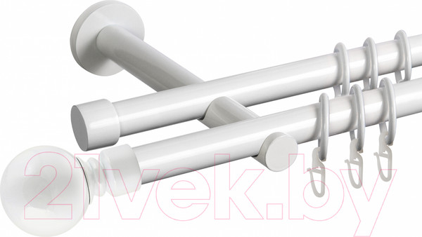 Изображение товара Карниз для штор АС ФОРОС Dance D19Г/19Г + наконечники Шар большой (1.6м, белый)