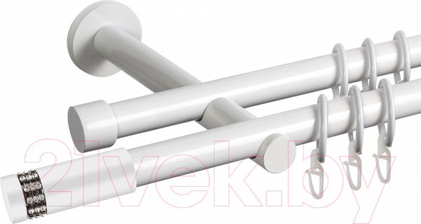 Изображение товара Карниз для штор АС ФОРОС Dance D19Г/19Г + наконечники Диос (1.6м, белый)