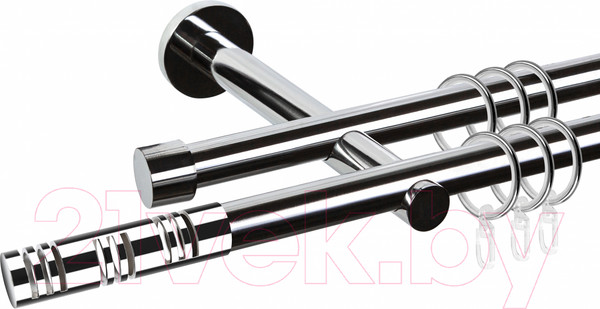 Изображение товара Карниз для штор АС ФОРОС Dance D19Г/19Г + наконечники Элис (3м, хром)