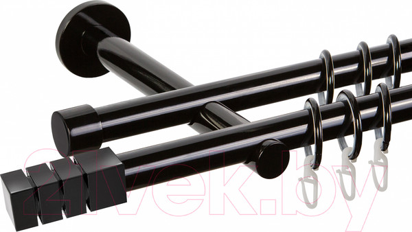 Изображение товара Карниз для штор АС ФОРОС Dance D19Г/19Г + наконечники Нордик (1.6м, черный)