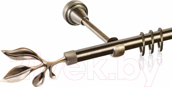 Изображение товара Карниз для штор АС ФОРОС Grace D16Г + наконечники Баваро (1.6м, антик)