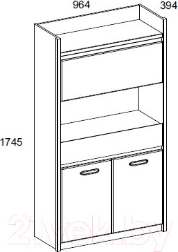 Изображение товара Шкаф Anrex Jazz 3D1SN (каштан найроби/оникс)