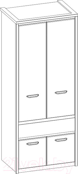 Изображение товара Шкаф Anrex Jazz 4DG1S (каштан найроби/оникс)