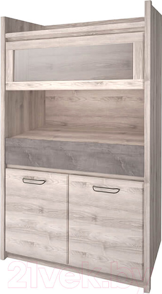 Изображение товара Шкаф с витриной Anrex Jazz 1V2D1S (каштан найроби/оникс)