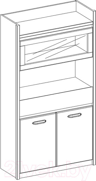 Изображение товара Шкаф с витриной Anrex Jazz 1V2D1S (каштан найроби/оникс)