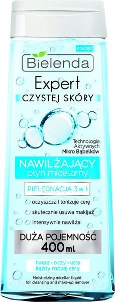 Изображение товара Мицеллярная вода Bielenda Skin Clinic Professional увлажняющая 3 в 1 (400мл)