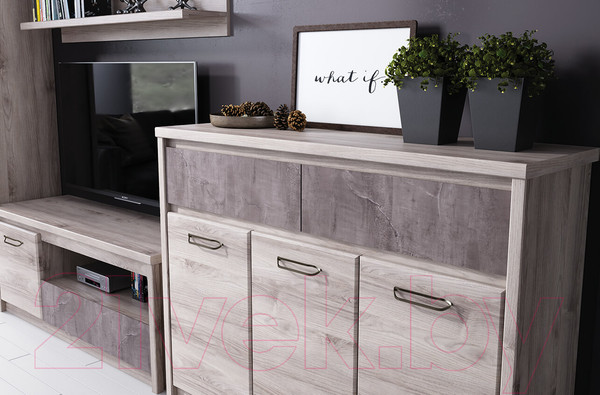 Изображение товара Тумба Anrex Jazz 3D2S (каштан найроби/оникс)