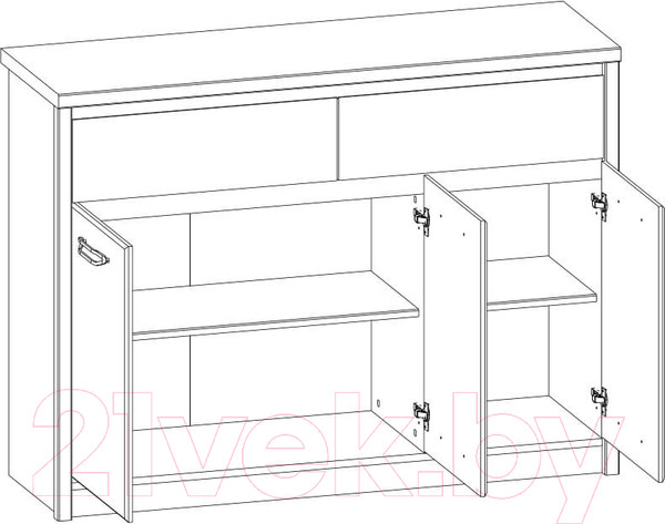 Изображение товара Тумба Anrex Jazz 3D2S (каштан найроби/оникс)