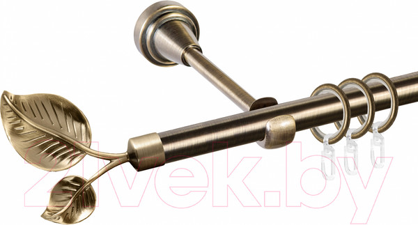 Изображение товара Карниз для штор АС ФОРОС Grace D16Г + наконечники Лист большой (1.8м, антик)