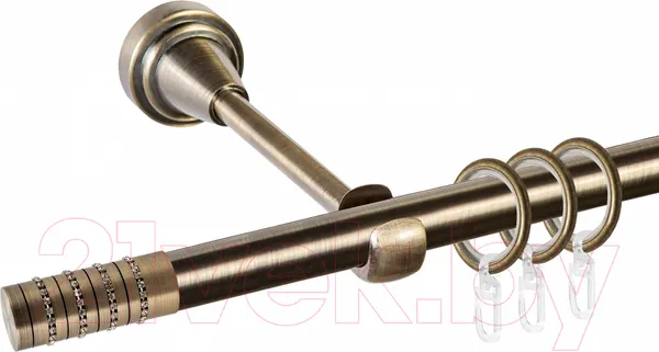 Изображение товара Карниз для штор АС ФОРОС Grace D16Г + наконечники Крис (1.8м, антик)