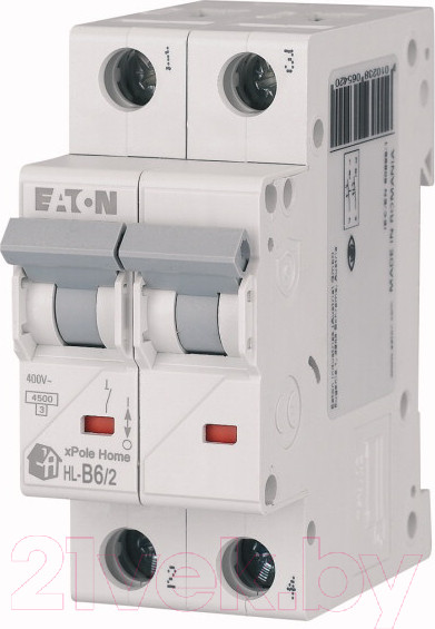Изображение товара Выключатель автоматический Eaton HL-C10/2 2P 10A C 4.5кA 2M / 194769