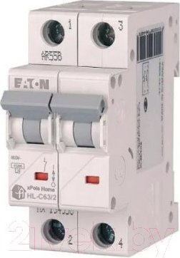 Изображение товара Выключатель автоматический Eaton HL-C50/2 2P 50A C 4.5кA 2M / 194776