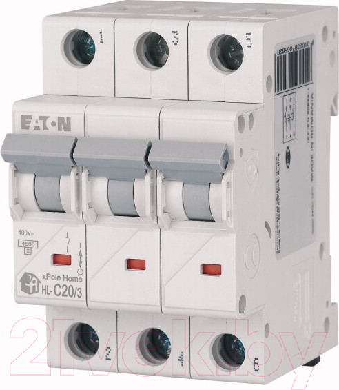 Изображение товара Выключатель автоматический Eaton HL-C50/3 3P 50A C 4.5кA 3M / 194796
