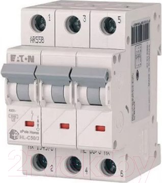Изображение товара Выключатель автоматический Eaton HL-B50/3 3P 50A B 4.5кA 3M / 194786
