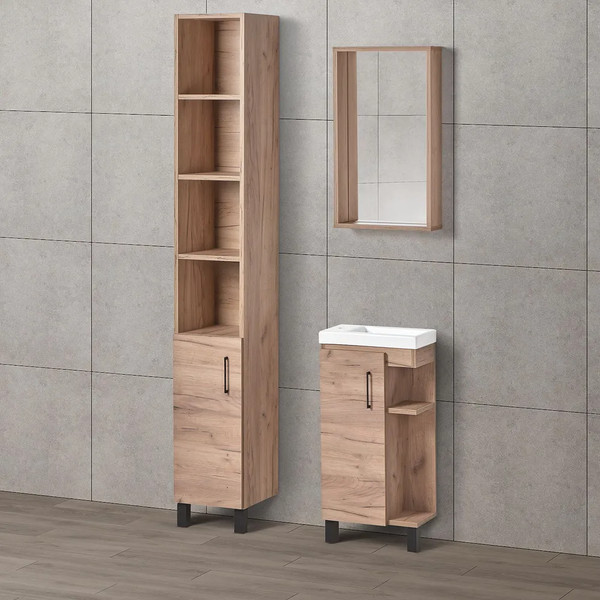 Изображение товара Шкаф-пенал для ванной Акваль Лофт / В2.2.03.3.0.1