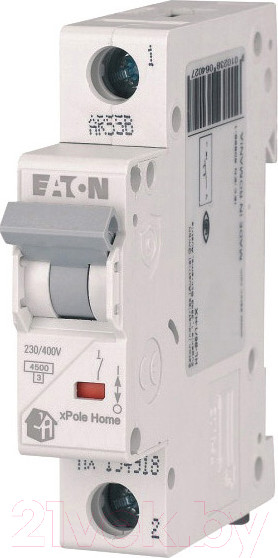 Изображение товара Выключатель автоматический Eaton HL-B16/1 1P 16A B 4.5кA 1M / 194721