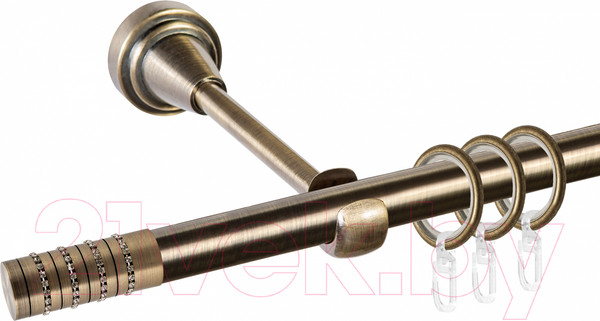 Изображение товара Карниз для штор АС ФОРОС Grace D16Г + наконечники Крис (3м, антик)