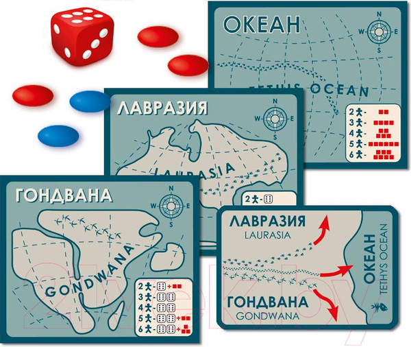 Изображение товара Дополнение к настольной игре Правильные Игры Эволюция / Evolution 13-01-03 (дополнение: Континенты)