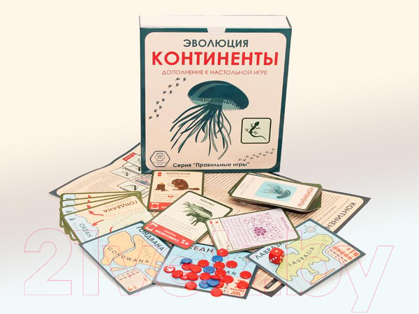 Изображение товара Дополнение к настольной игре Правильные Игры Эволюция / Evolution 13-01-03 (дополнение: Континенты)