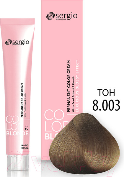 Изображение товара Крем-краска для волос Sergio Professional Color&Blonde 8.003 (блондин натуральный карамельный)