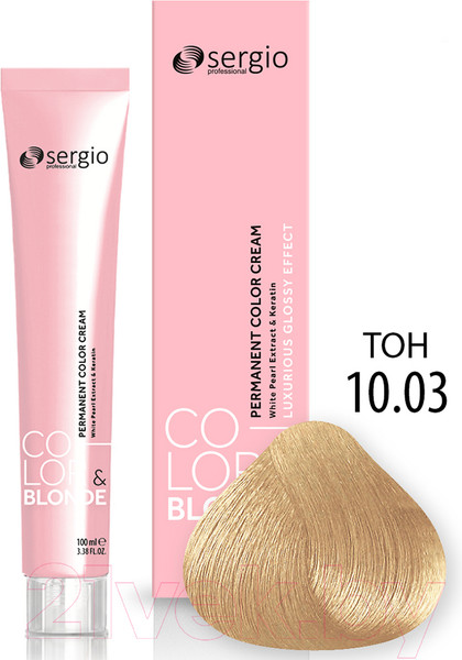 Изображение товара Крем-краска для волос Sergio Professional Color&Blonde 10.03 (очень св.блондин натур.золотист.)