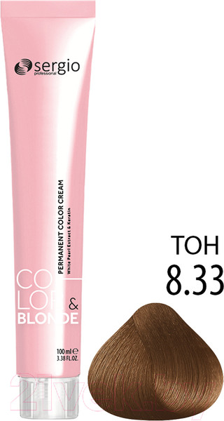 Изображение товара Крем-краска для волос Sergio Professional Color&Blonde 8.33 (блондин золотистый интенсивный)