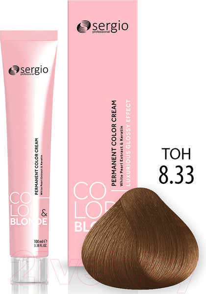 Изображение товара Крем-краска для волос Sergio Professional Color&Blonde 8.33 (блондин золотистый интенсивный)