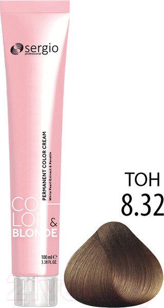 Изображение товара Крем-краска для волос Sergio Professional Color&Blonde 8.32 (блондин песочный)