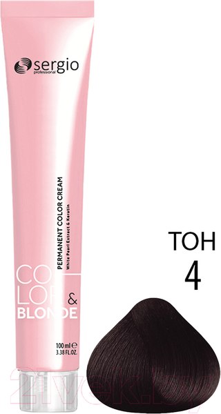 Изображение товара Крем-краска для волос Sergio Professional Color&Blonde 4 (коричневый кофе эспрессо)
