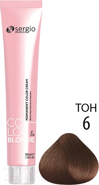 Изображение товара Крем-краска для волос Sergio Professional Color&Blonde 6 (cioccolato темно-русый шоколад)