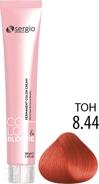 Изображение товара Крем-краска для волос Sergio Professional Color&Blonde 8.44 (блондин медный интенсивный)