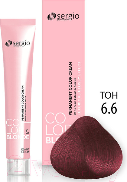 Изображение товара Крем-краска для волос Sergio Professional Color&Blonde 6.6 (темно-русый красный)