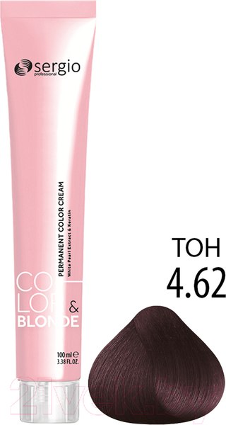 Изображение товара Крем-краска для волос Sergio Professional Color&Blonde 4.62 (коричневый пурпурный)