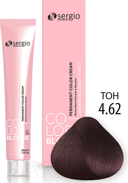 Изображение товара Крем-краска для волос Sergio Professional Color&Blonde 4.62 (коричневый пурпурный)