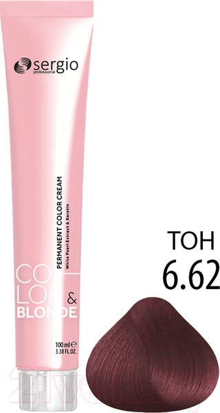 Изображение товара Крем-краска для волос Sergio Professional Color&Blonde 6.62 (темно-русый пурпурный)