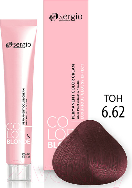 Изображение товара Крем-краска для волос Sergio Professional Color&Blonde 6.62 (темно-русый пурпурный)