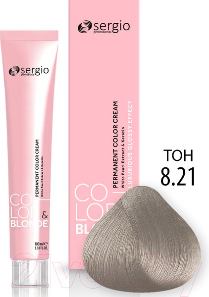 Изображение товара Крем-краска для волос Sergio Professional Color&Blonde 8.21 (блондин жемчужный)