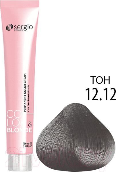 Изображение товара Крем-краска для волос Sergio Professional Color&Blonde 12.12 (ультра-св. блондин жемчужный лед)